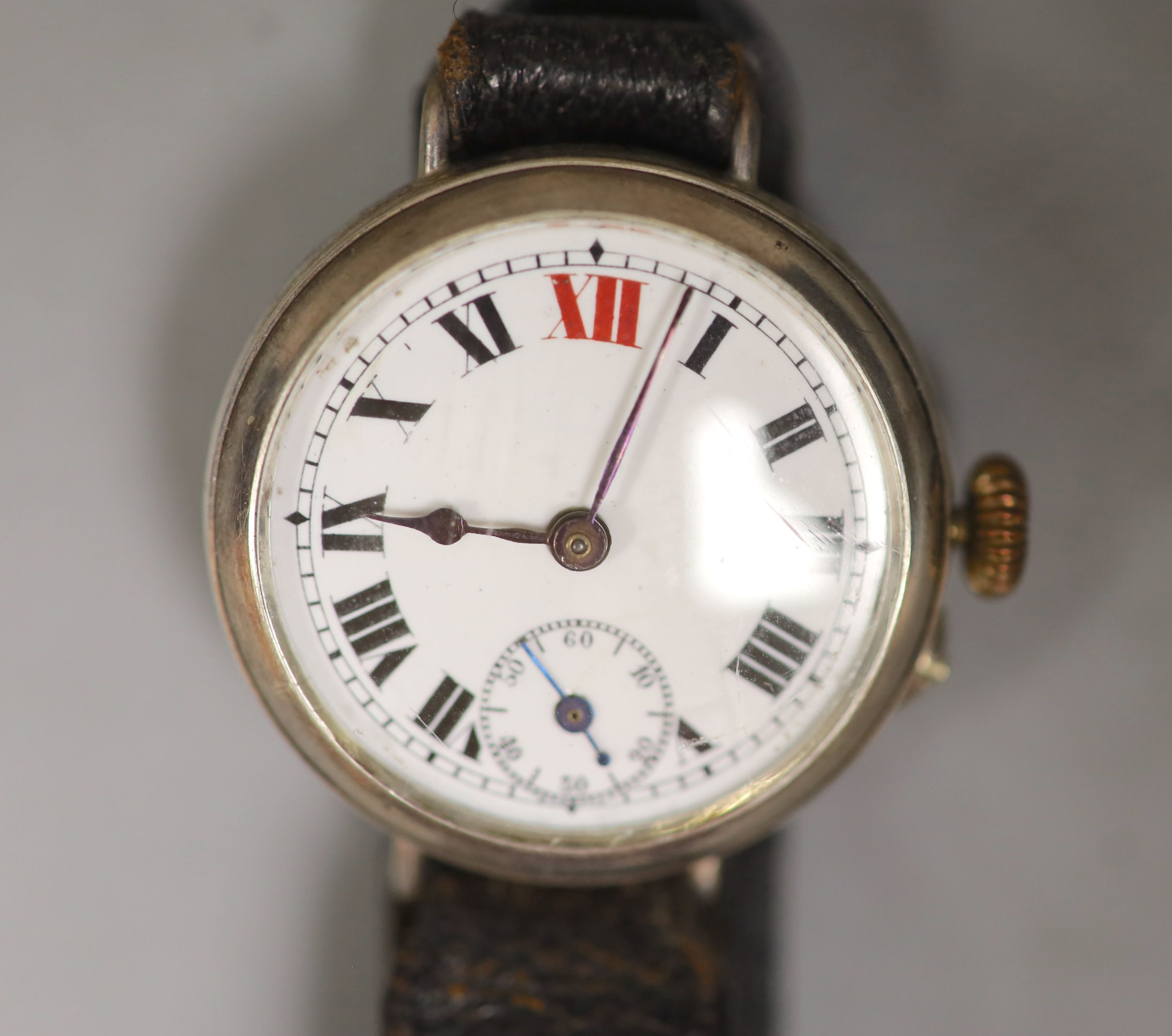 A collection of lady's assorted mainly continental white metal fob and pocket watches, including enamel and three wrist watches.